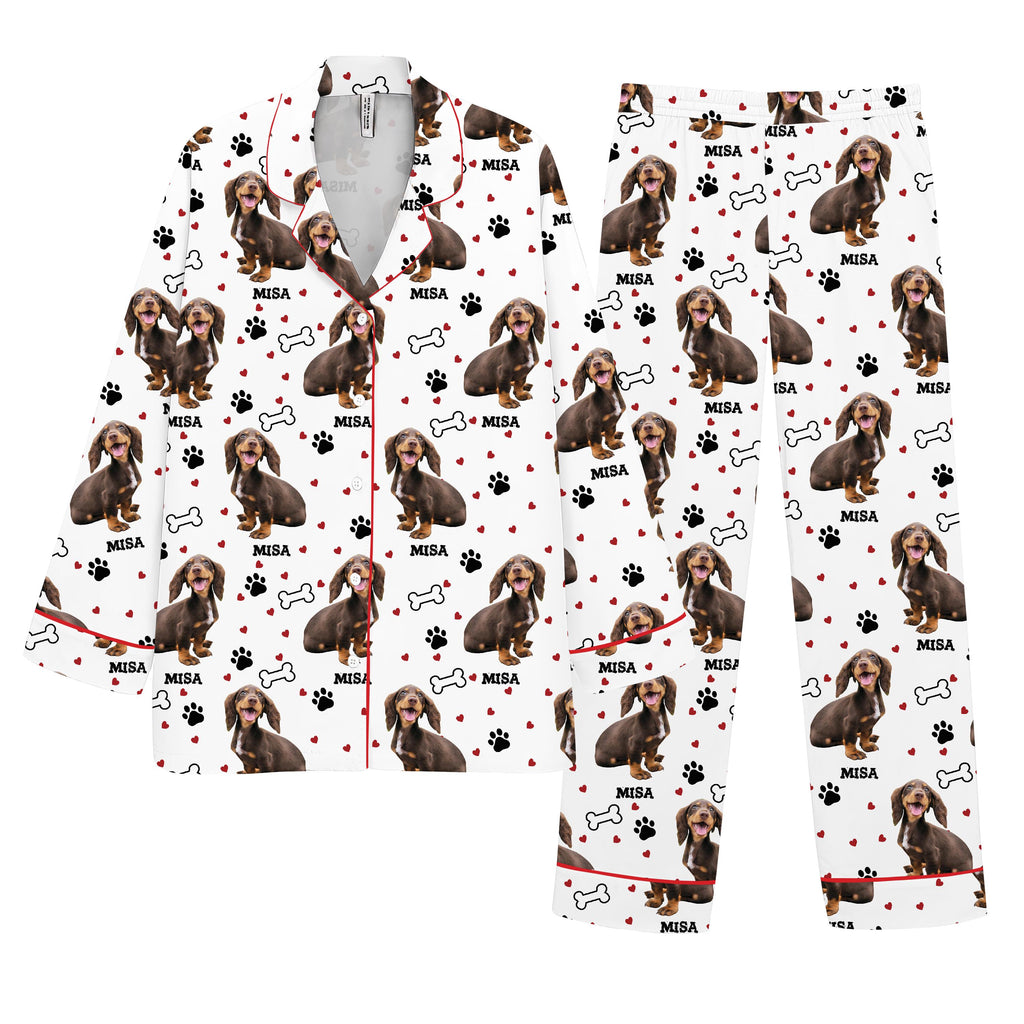 Personalized Face Pajamas Set, Custom Photo Sleepwear, Pet Lover Gift