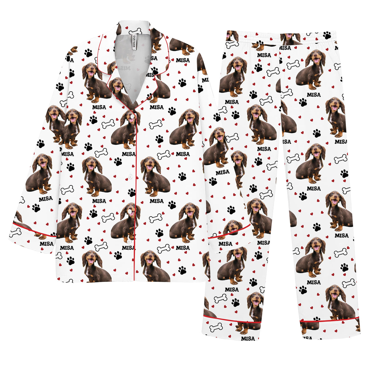 Personalized Face Pajamas Set, Custom Photo Sleepwear, Pet Lover Gift