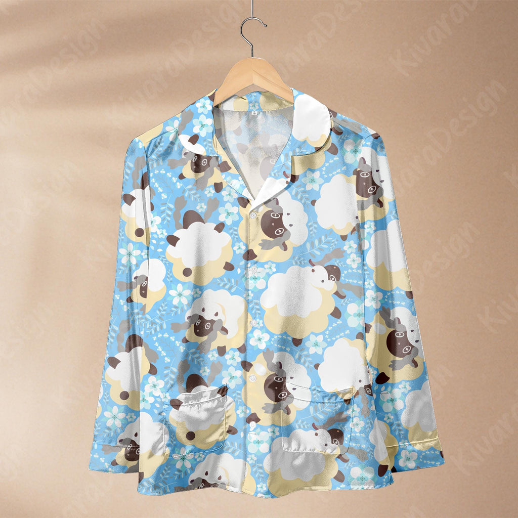 Wooloo Pajamas Set Fluffy Sheep Anime Loungewear Polyester Blend Couples Manga Cozy Nights Gifts