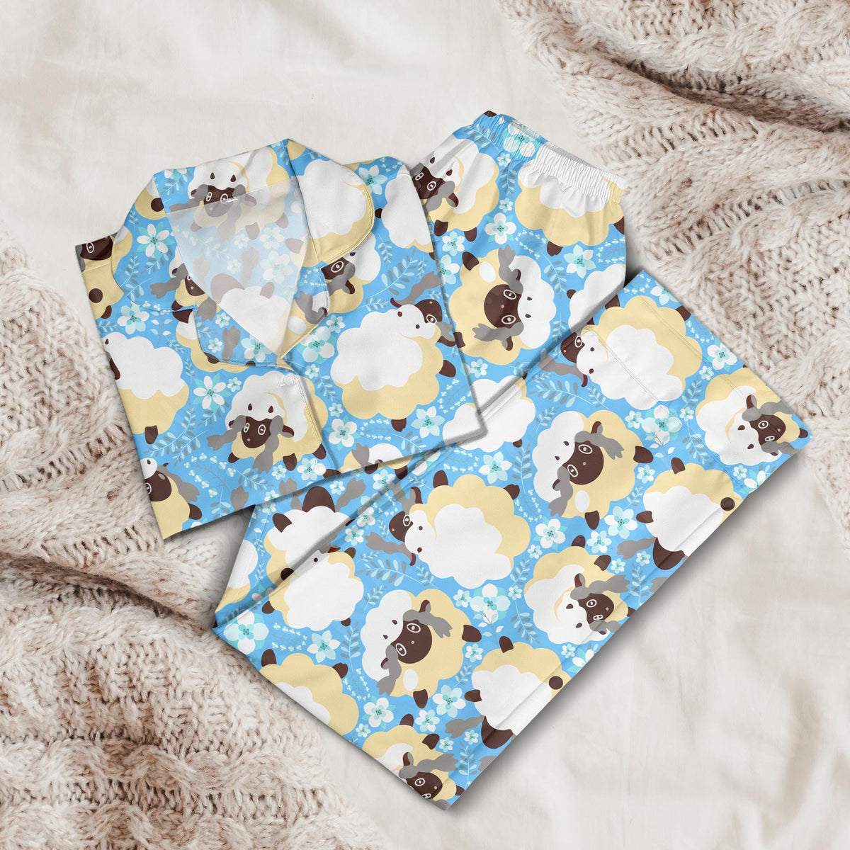Wooloo Pajamas Set Fluffy Sheep Anime Loungewear Polyester Blend Couples Manga Cozy Nights Gifts