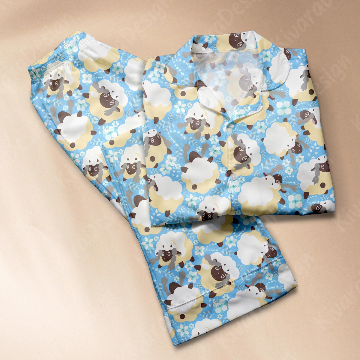 Wooloo Pajamas Set Fluffy Sheep Anime Loungewear Polyester Blend Couples Manga Cozy Nights Gifts