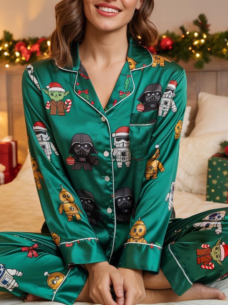 Disney Star Wars Christmas Satin Pajamas Set, Darth Vader Storm Trooper Pajamas, Star Wars Galaxy's Edge Pajamas, Family Matching Pajamas