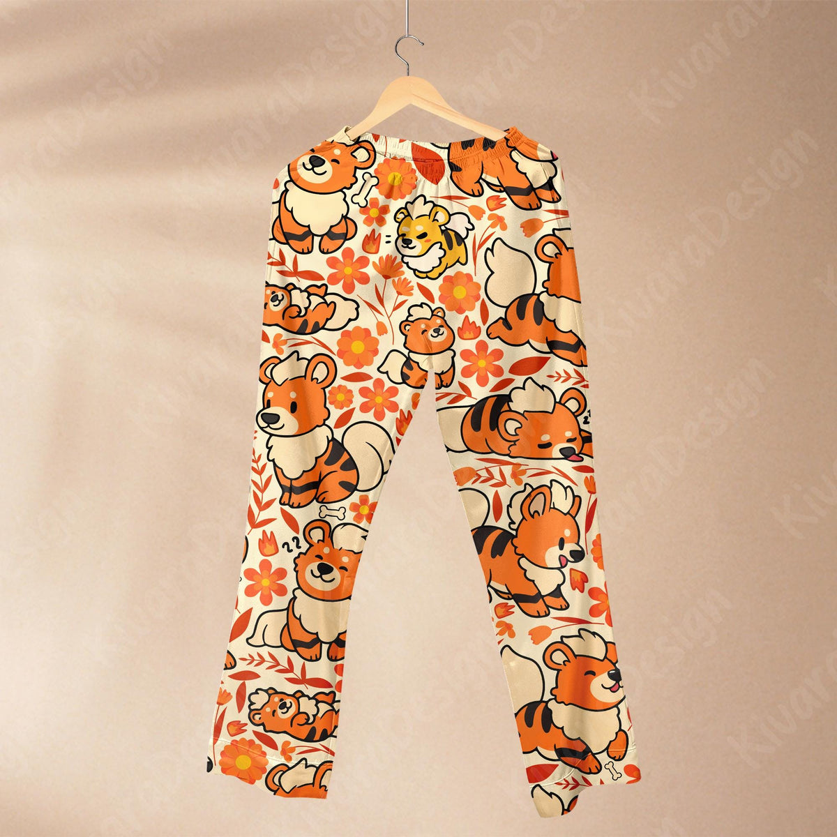 Growlithe Art Pajama Set, Summer Beach Soft Polyester Anime Sleepwear Gift Gamer Cozy Set