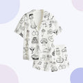 Women's Wedding Pajamas, Bridal Print Sleepwear, Button Up Lounge Set, Gift for Bride
