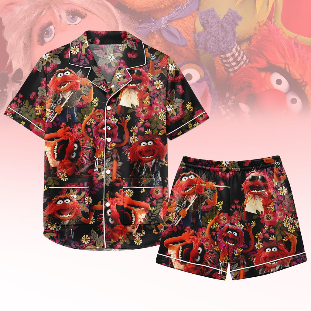 The Muppet Satin Pajamas, Animal Tropical Pajamas Set, Tv Series Women Pajamas, Funny Animal Show Pajamas, Gift For Her