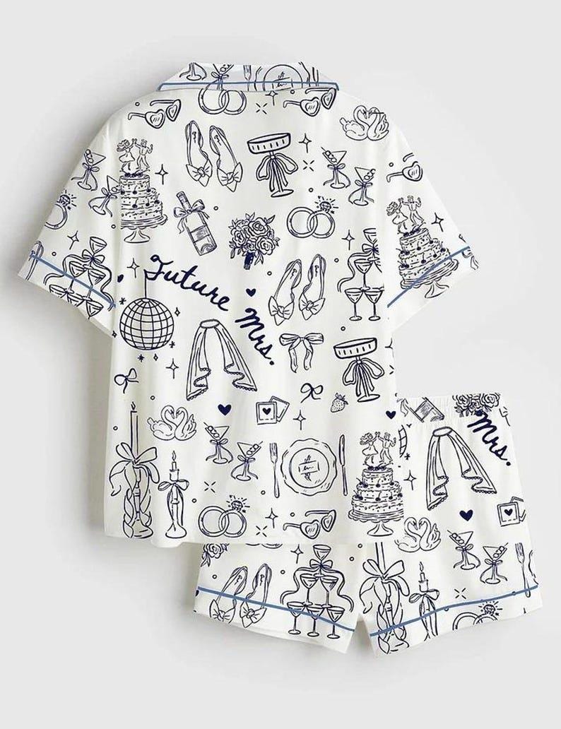Bride Pajama Set Future Mrs Sleepwear Bachelorette Party Gift for Bride