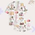 Travel Pajama Set Satin Sleepwear Paris Print Vacation Gift for Her