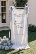 Personalized Linen Wedding Welcome Sign, Bridal Shower, Baby Shower, Engagement Party, Anniversary Banner, Boho Wedding Decor