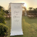 Custom Linen Wedding Welcome Sign, Engagement Party Decor
