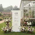 Custom Wedding Welcome Sign Fabric Banner, Boho Ceremony Decor