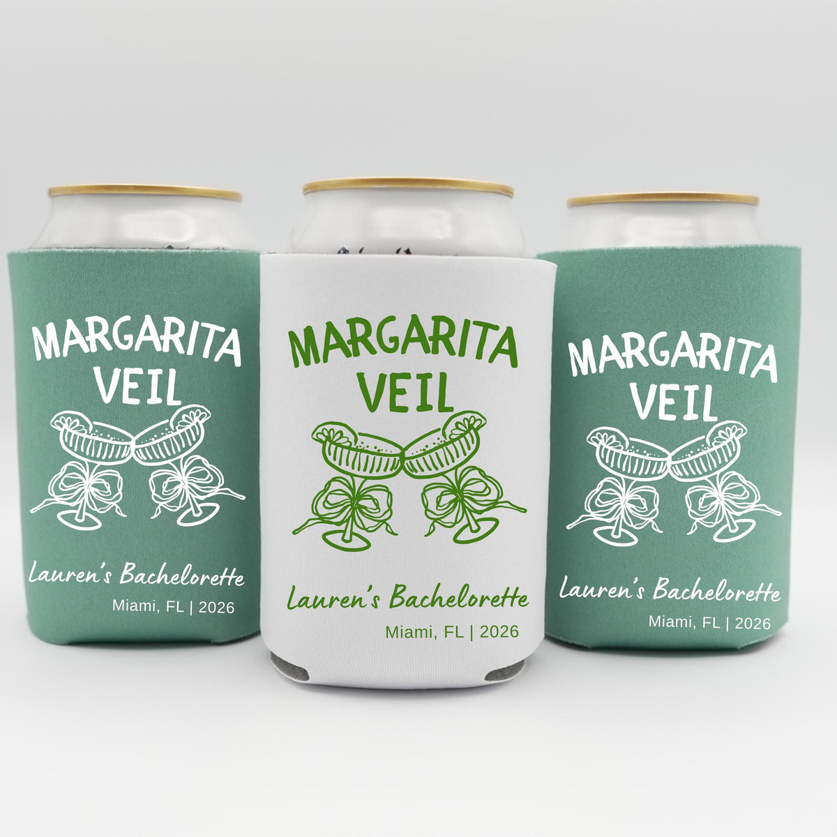 Margarita Veil Bachelorette Can Cooler | Final Fiesta Party Favor | Personalized Can Sleeve | Custom Bridal Weekend Gift