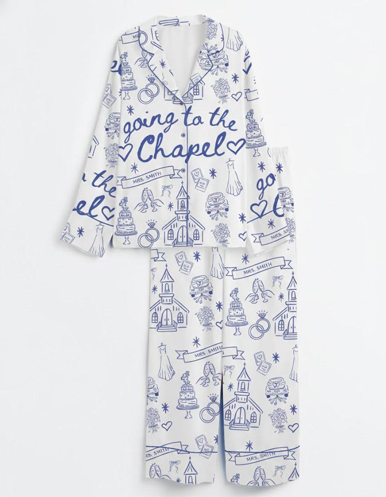 Going To The Chapel Pajama Wedding Set, Gonna Get Married Coquette Wedding Bride Sleepwear Set, Engagement for Bride, Set Gifts For Women