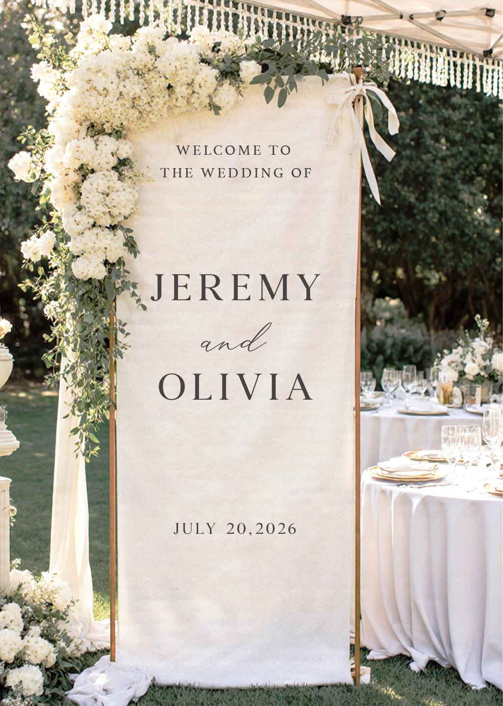 Custom Fabric Wedding Welcome Sign • Modern Linen Wedding Sign • Wedding Banner • Engagement Party • Signwinter engagement decor
