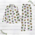 Mardi Gras Pajama Set, Women's Satin Sleepwear