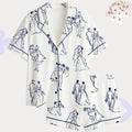Bridal Pajama Set – Romantic Couple Sketch Wedding Sleepwear for Bride