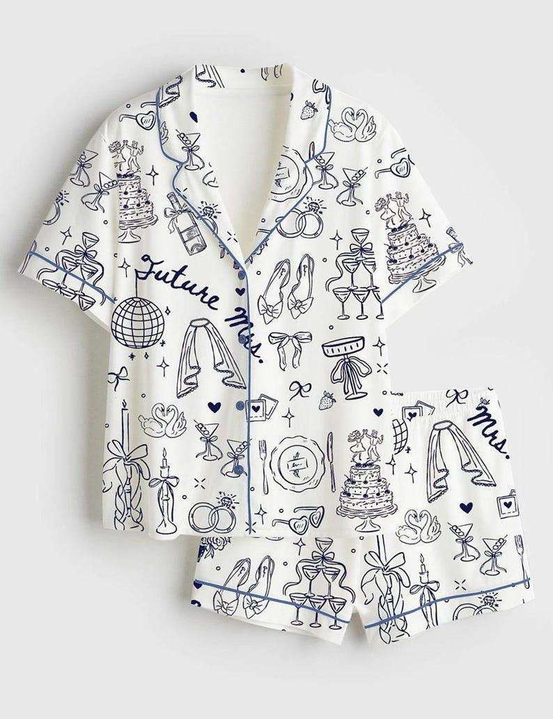 Bride Pajama Set Future Mrs Sleepwear Bachelorette Party Gift for Bride