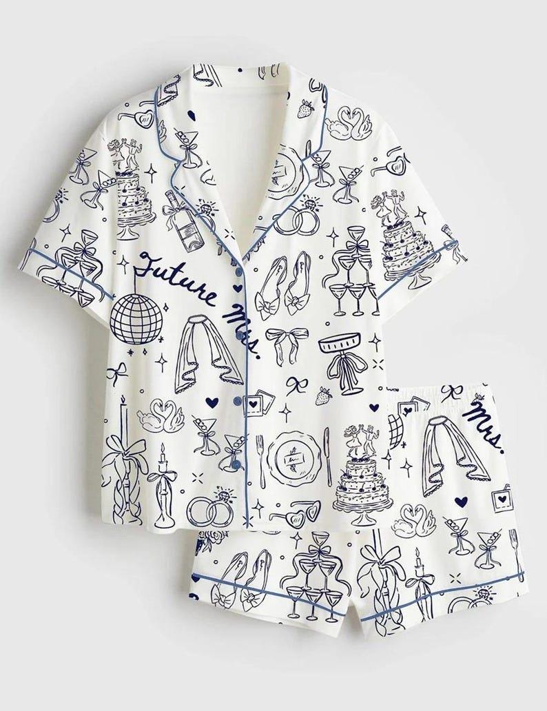 Bride Pajama Set Future Mrs Sleepwear Bachelorette Party Gift for Bride
