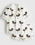 Dachshund Pajama Set Silky Satin Sleepwear Dog Lover Gift