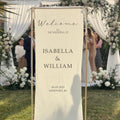 Custom Linen Wedding Welcome Sign – Rustic Fabric Banner