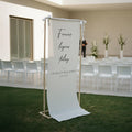 Lace Wedding Welcome Sign, Fabric Banner, Engagement Party Decor