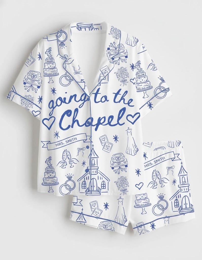 Going To The Chapel Pajama Wedding Set, Gonna Get Married Coquette Wedding Bride Sleepwear Set, Engagement for Bride, Set Gifts For Women
