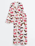 Beach Print Pajama Set: Women's Satin Loungewear