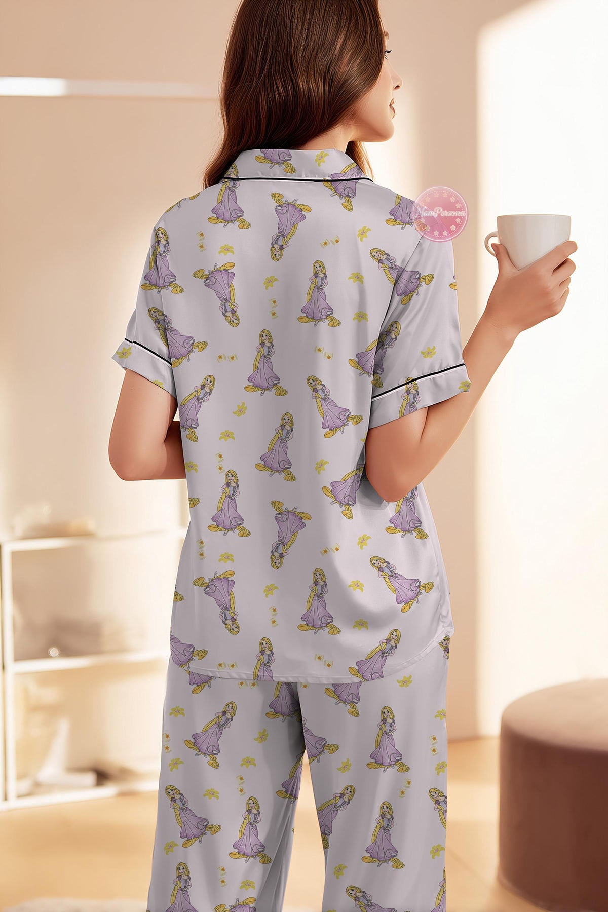 Rapunzel Tangled Pajama Set, Disney Princess Holiday Pajama, Coquette Bow Pajama Pants, Disney Rapunzel Pajama, For Women Kids, Gift for her