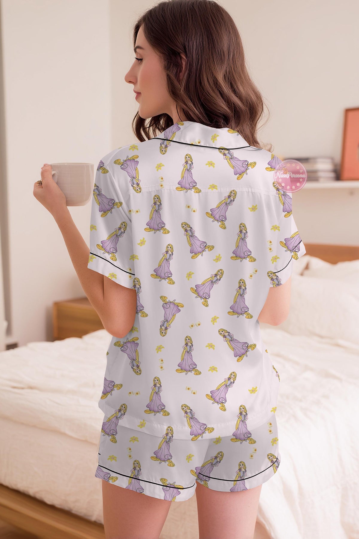Rapunzel Tangled Pajama Set, Disney Princess Holiday Pajama, Coquette Bow Pajama Pants, Disney Rapunzel Pajama, For Women Kids, Gift for her