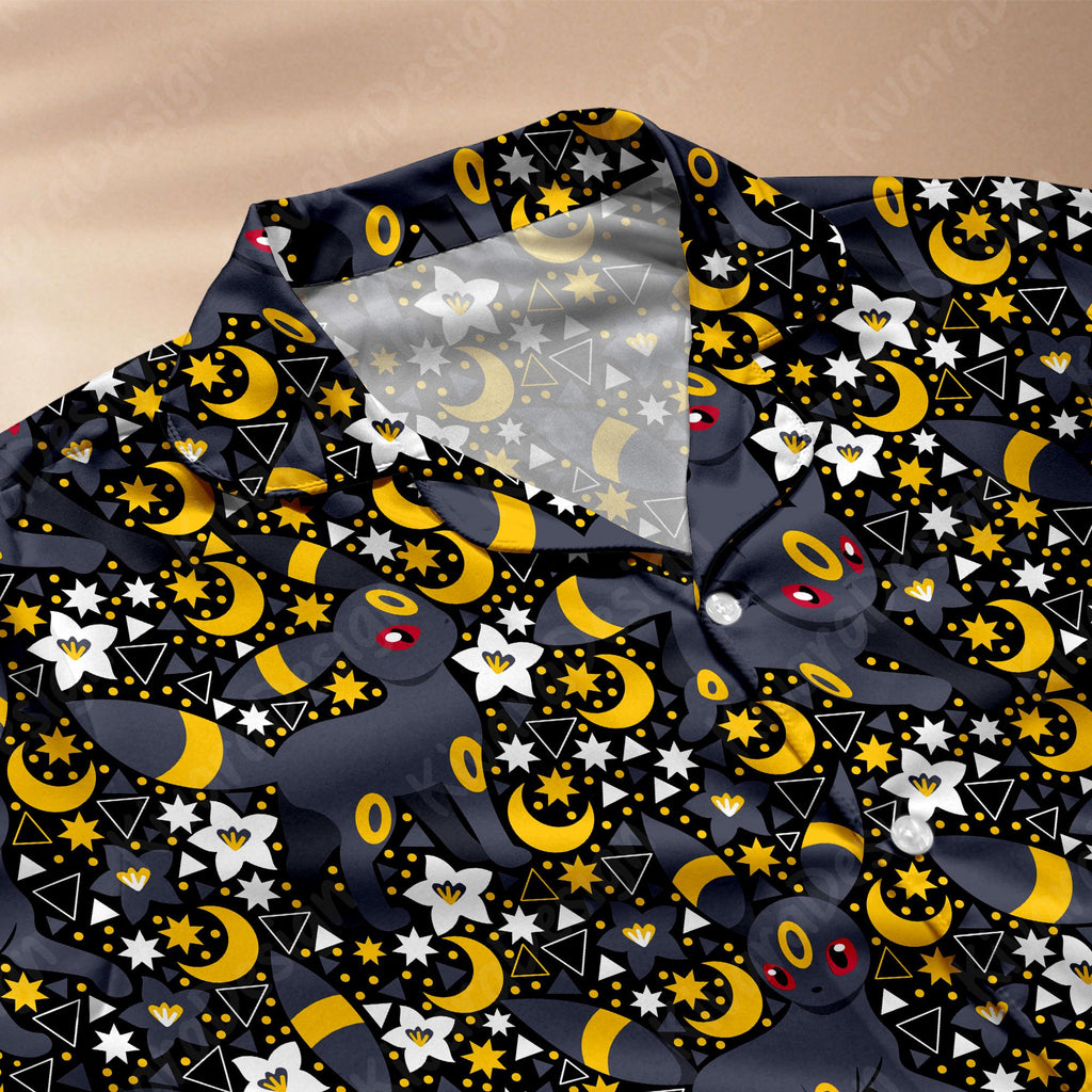 Dark Moon Eeveelutions Pajama Set, Night Sleepwear Polyester Pajamas, Video Game Anime Loungewear Fans