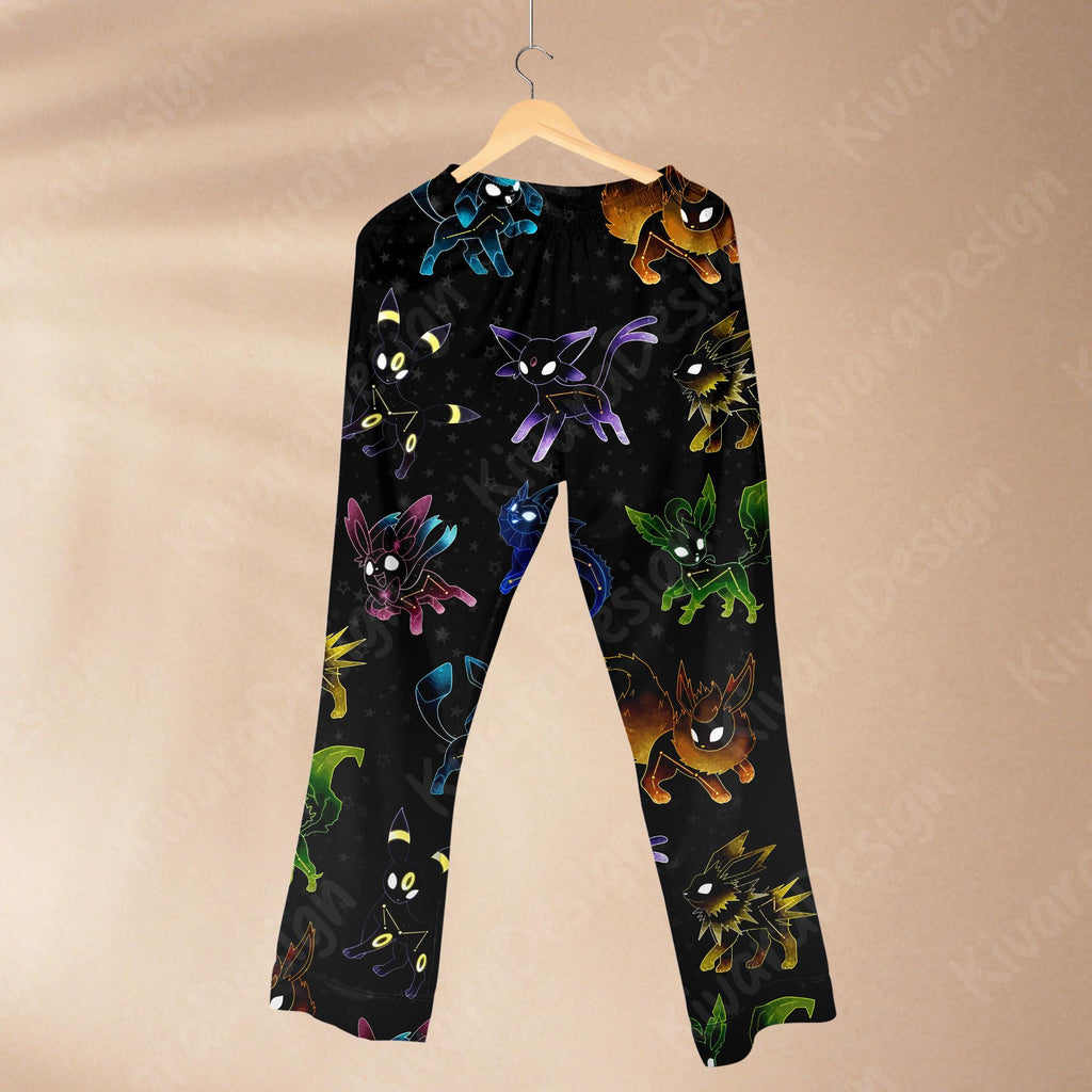 Evolutions Pajama Set, Night Style Sleepwear Polyester Pajamas, Video Game Anime Loungewear Fans