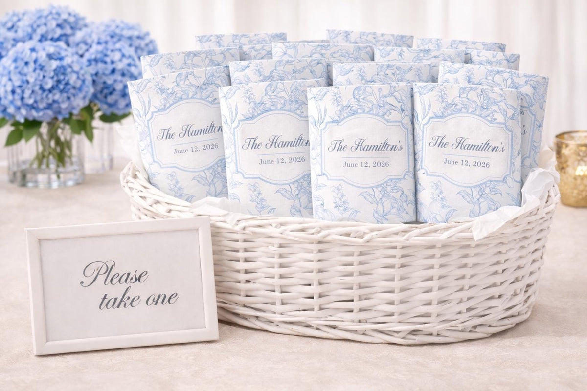 Blue and White Wedding Favor Custom Can Cooler Sleeves Personalized Cozie for Bridal Party Gift for Wedding Guests Slim and Regular Cans
