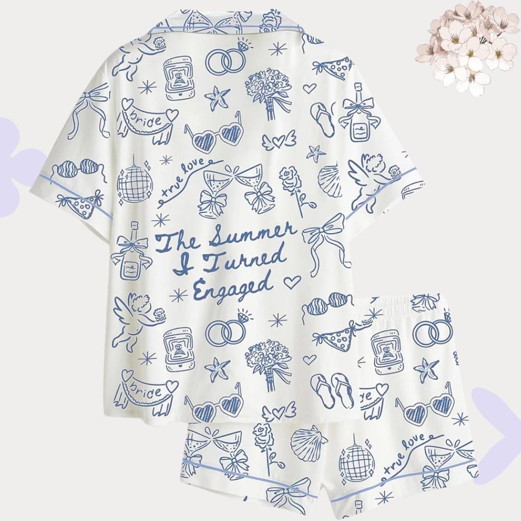 Bridal Toile Pajama Set – Engagement & Bachelorette Party Sleepwear