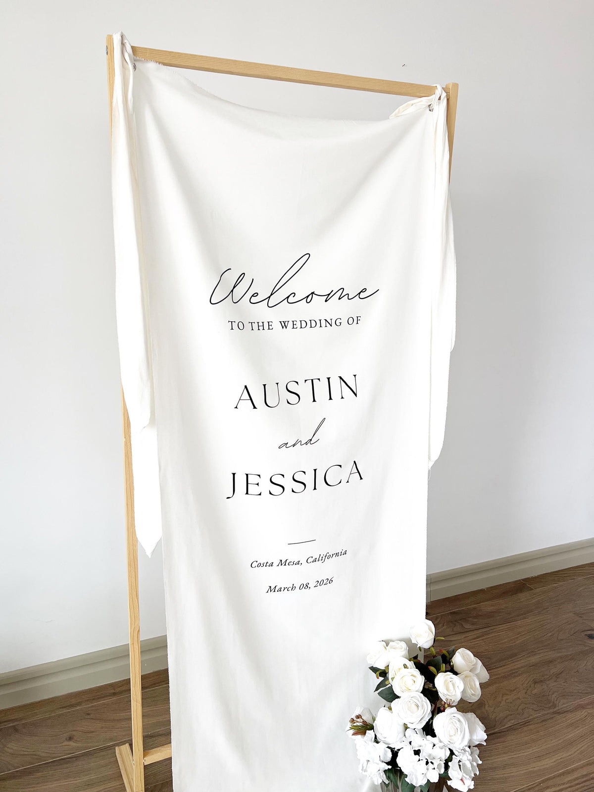 Custom Welcome Sign, Fabric Wedding Sign, Custom Linen Wedding Sign, Linen Wedding Banner, Wedding Decoration, Engagement Party Sign