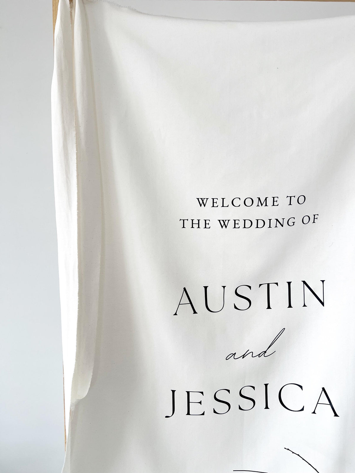 Custom Fabric Wedding Welcome Sign, Minimalist Wedding Entrance Sign, Outdoor Ceremony Decor, Fabric Wedding Banner – Custom Wedding Sign