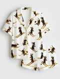 Ski Dachshund Pajama Set, Women's Winter Dog PJs, Gift for Dog Lovers