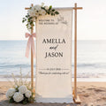Custom Linen Wedding Sign Fabric Wedding Welcome Sign Boho Wedding Decor