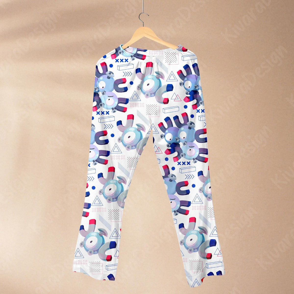 Magnemite Evolution Pajama Set, Unique Sleepwear Polyester Pajamas, Video Game Anime Loungewear for Fans