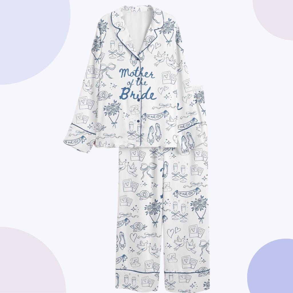 Mother of the Bride Pajamas – Bridal Party PJs – Personalized Wedding Morning Getting Ready Outfit