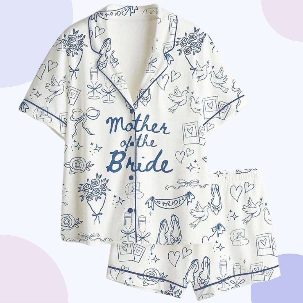 Mother of the Bride Pajamas – Bridal Party PJs – Personalized Wedding Morning Getting Ready Outfit