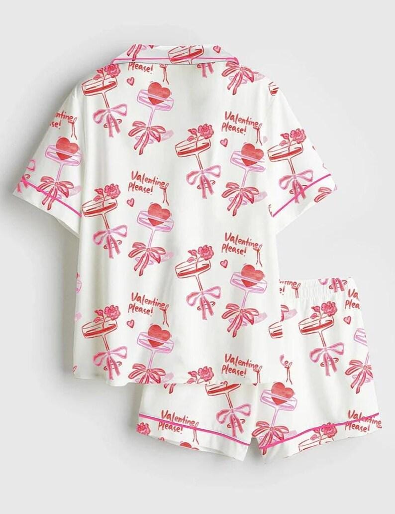Beach Print Pajama Set: Women's Satin Loungewear