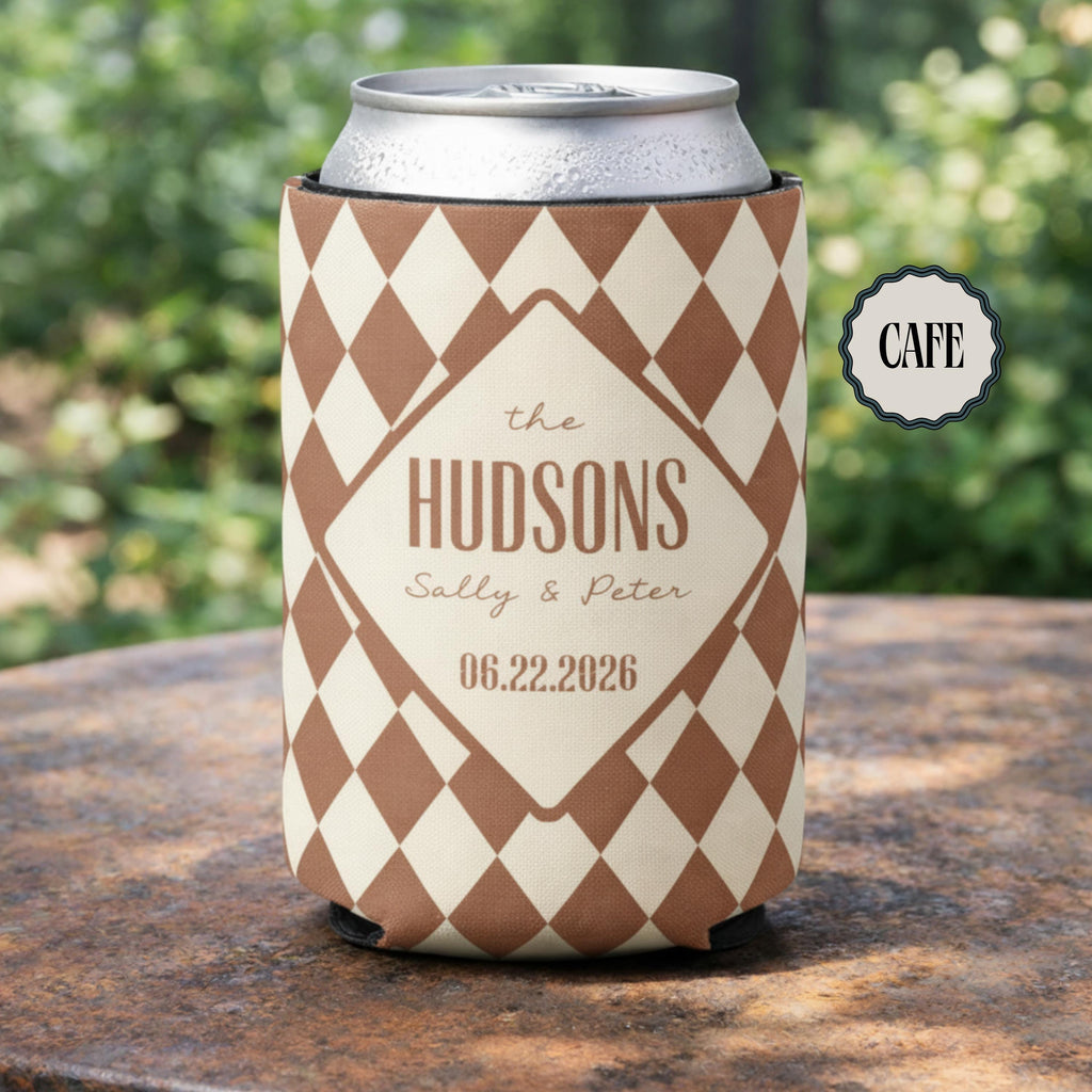 Personalized Wedding Can Coolers, Custom Monogrammed Can Coolers, Custom Can Coolers, Custom Wedding Favors, Party Favors (CZ507)