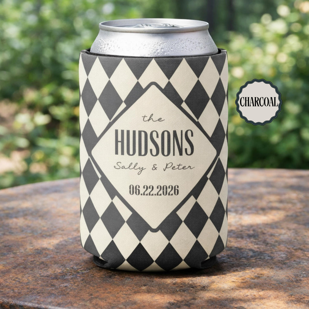 Personalized Wedding Can Coolers, Custom Monogrammed Can Coolers, Custom Can Coolers, Custom Wedding Favors, Party Favors (CZ507)