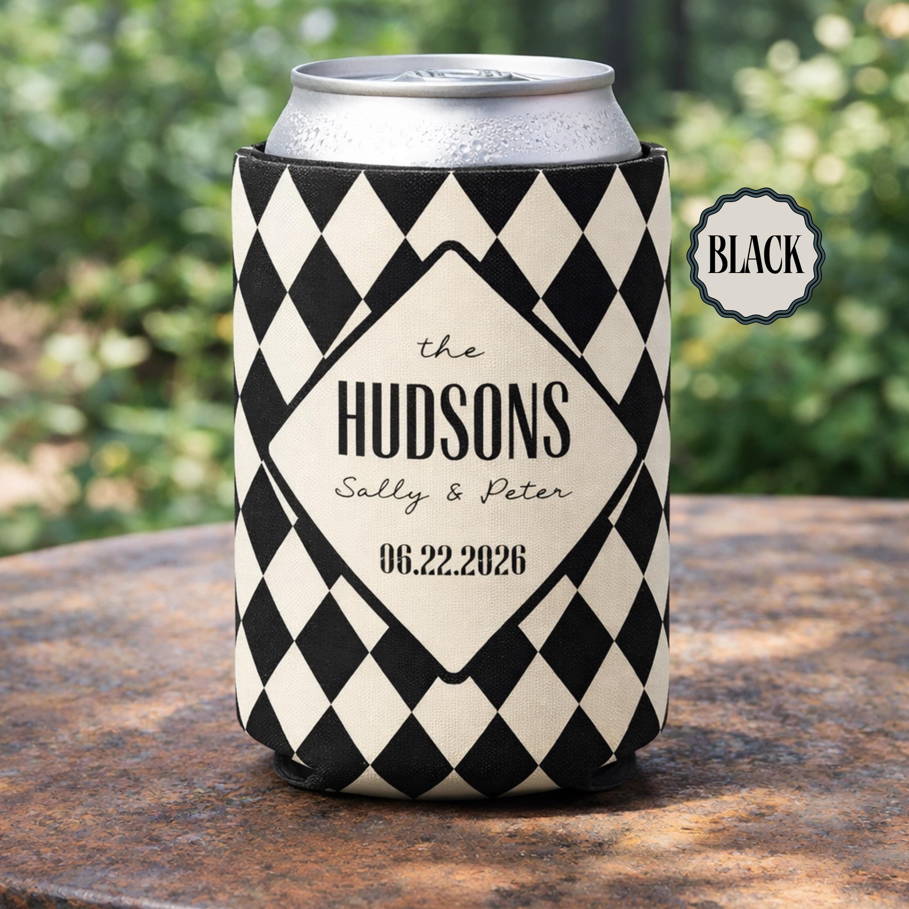 Personalized Wedding Can Coolers, Custom Monogrammed Can Coolers, Custom Can Coolers, Custom Wedding Favors, Party Favors (CZ507)