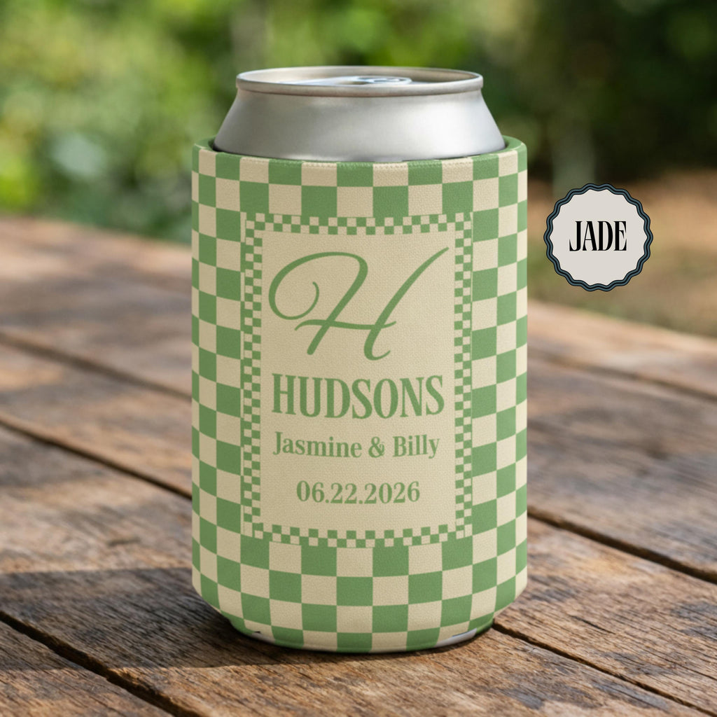 Personalized Wedding Can Coolers, Custom Monogrammed Can Coolers, Custom Can Coolers, Custom Wedding Favors, Party Favors (CZ502)
