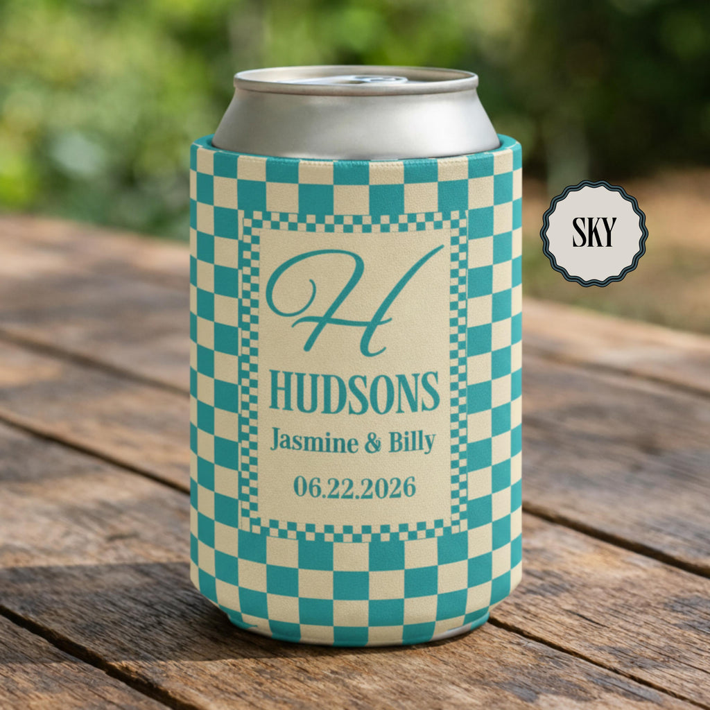 Personalized Wedding Can Coolers, Custom Monogrammed Can Coolers, Custom Can Coolers, Custom Wedding Favors, Party Favors (CZ502)