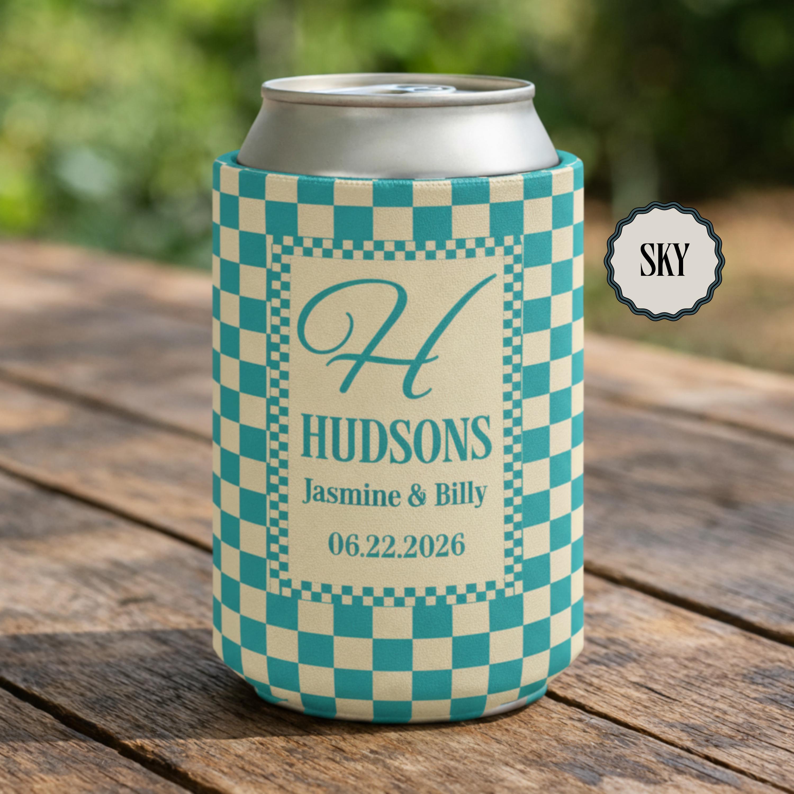 Personalized Wedding Can Coolers, Custom Monogrammed Can Coolers, Custom Can Coolers, Custom Wedding Favors, Party Favors (CZ502)
