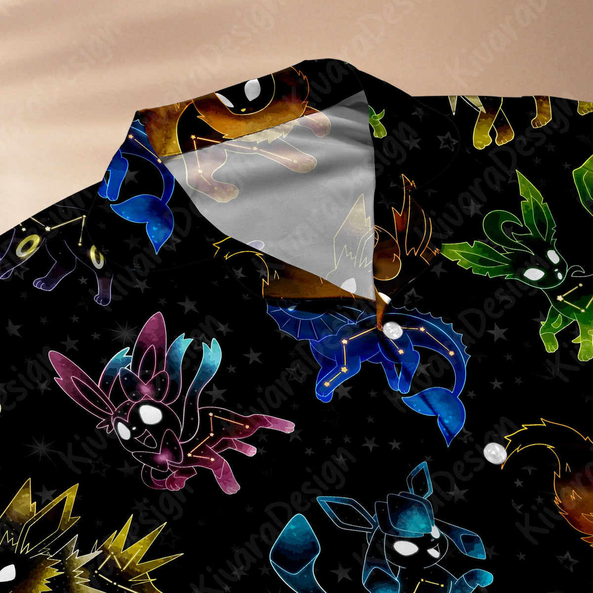 Evolutions Pajama Set, Night Style Sleepwear Polyester Pajamas, Video Game Anime Loungewear Fans
