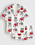 Bulldog Pajama Set – Women's Short Sleeve Dog Print Sleepwear