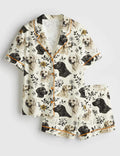 Labrador Pajama Set – Women's Dog Floral Print Sleepwear