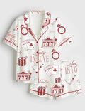 Casino Print Pajama Set – Women's Short Sleeve Sleepwear
